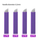12141618 пин 0,180,2 мм 200 шт. лезвие для перманентного макияжа бровей Иглы для микроблейдинга для 3D вышивки ручка для татуировки