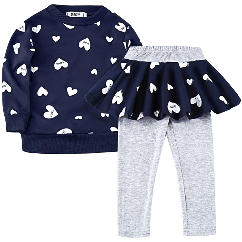Toddler Girls Clothes kids Autumn Winter T-shirt+Pants Christmas clothes printed Outfits Sport Suit Children Clothing set |