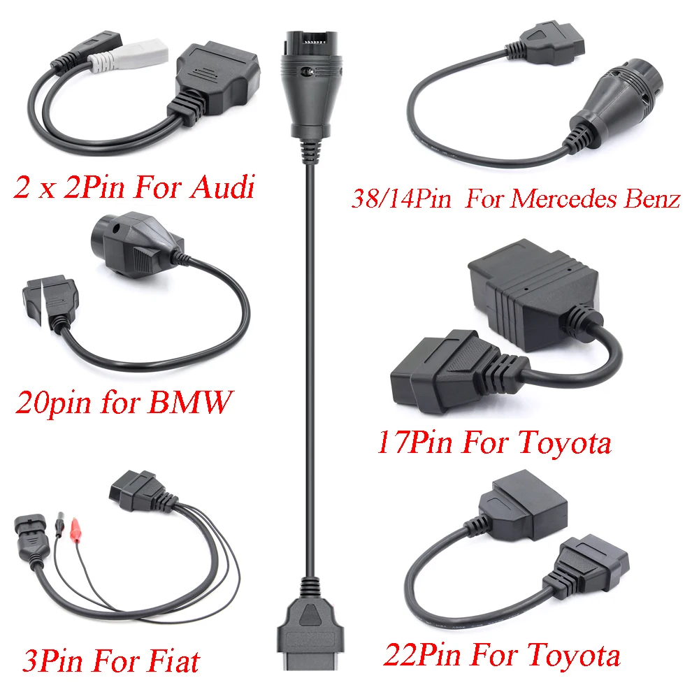 Для G-M 12PIN для Opel для Honda Для KIA для Mazda для Nissan для Mitsubishi OBD2 Диагностический адаптер OBD разъем OBDII сканер