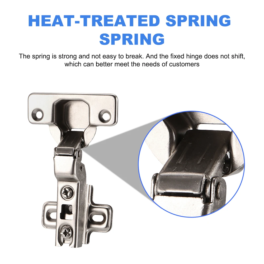 

10pcs Cabinet Hinge Universal Stainless Steel Hydraulic Cabinet Door Hinges Damper Buffer Soft Close Kitchen Cupboard Furniture