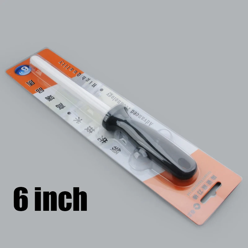 6 inch 1 шт. керамический(циркониевый) стержень точилка для ножей с ABS ручкой заточка для поваров стальные ножи кухонный помощник мусат - Цвет: 6 inch