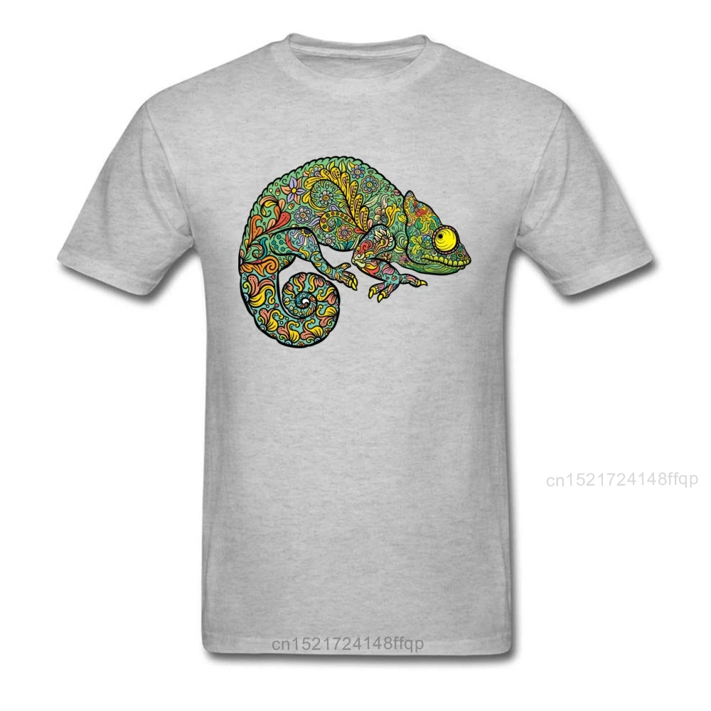 Красочные Хамелеон рисунок для мужчин размера плюс футболка 2018 мода лето осень