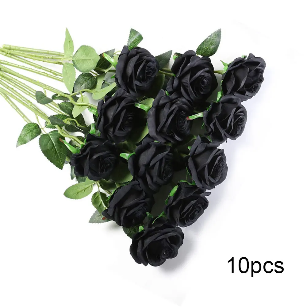 

10PCS Artificial Bouquet Flower Cheap Fake Silk Flowers Floral Arragements Fake Roses For Home Wedding Garden Decoration Indoor