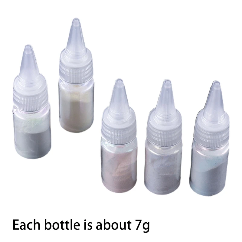 

5 Colors Pearlescent Natural Mica Mineral Powder Epoxy Resin Dye Pearl Pigment 77HE