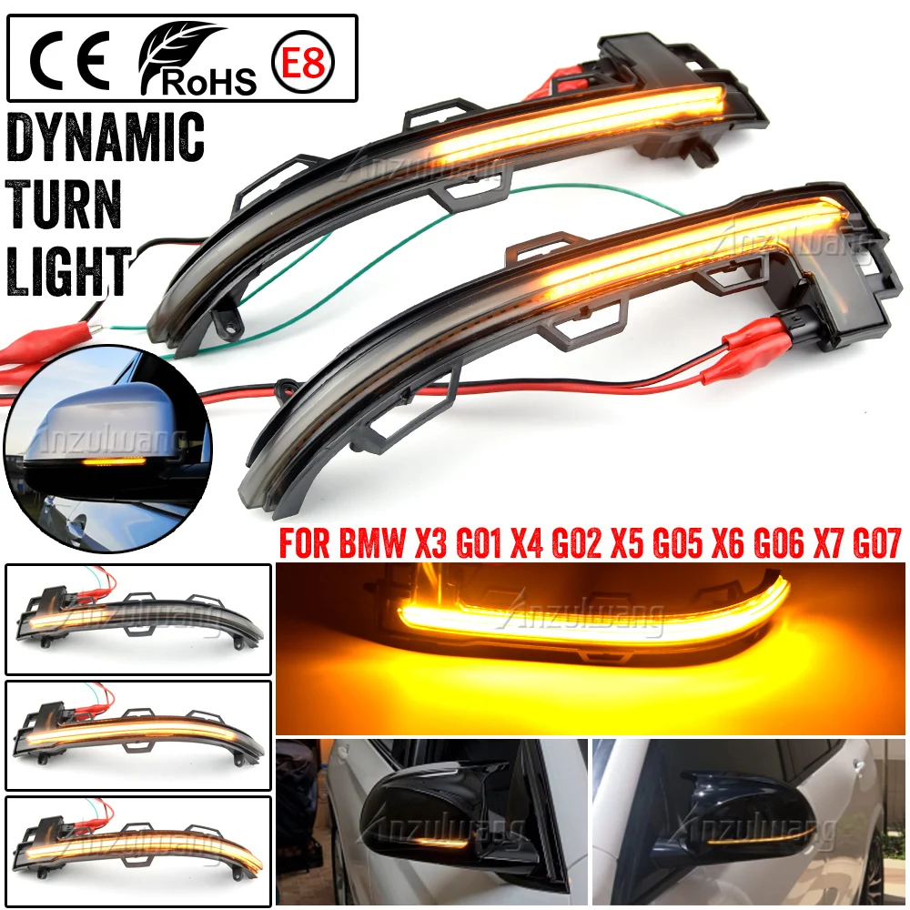 

Flowing Mirror Indicator Blinker Dynamic LED Turn Signal Light For BMW X3 G01 2018-2020 X4 G02 X5 G05 X6 G06 X7 G07