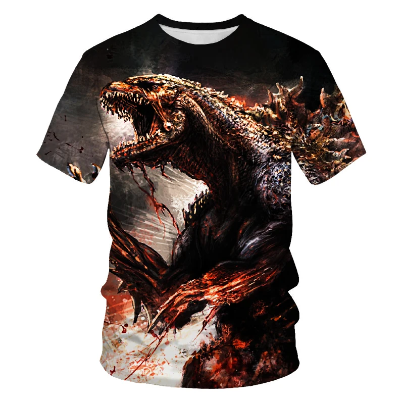 

Science fiction action movie alien super monster wars summer new men's t-shirt 3D printing oversized t-shirt streetwear