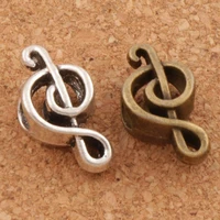 100pcs music note big hole beads 18 4x9 5x7 3mm zinc alloy bronze fit european charm bracelets jewelry diy l1449