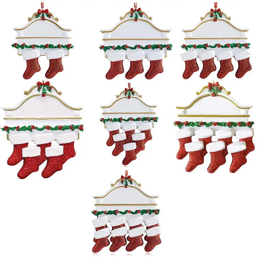 

Personalised Family Christmas XMAS Tree Ornament Socks 2021 Christmas Holiday Decoration Bauble Gift Ornament