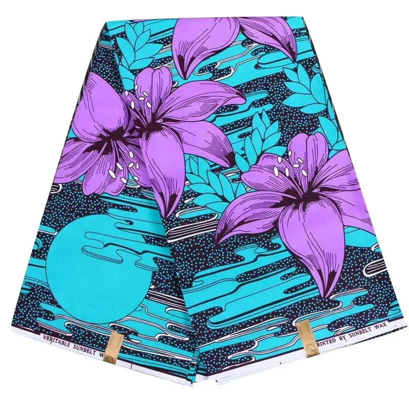 Голубая вода Африканский фарский воск tecido узоры батик печать ткань полный