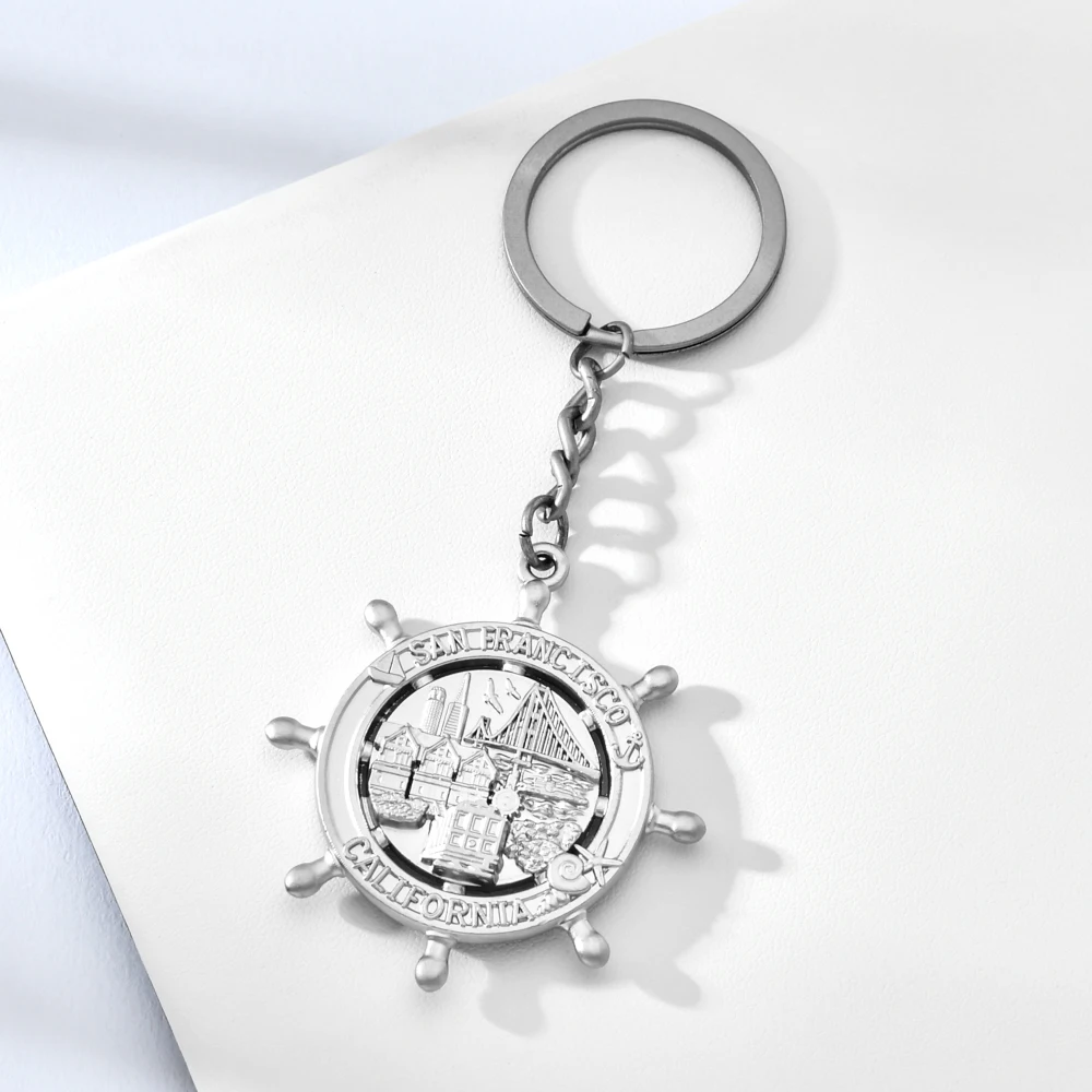 Vicney Rudder брелок Сан Франсиско US сувенир из поездки подарок для друга серебряный