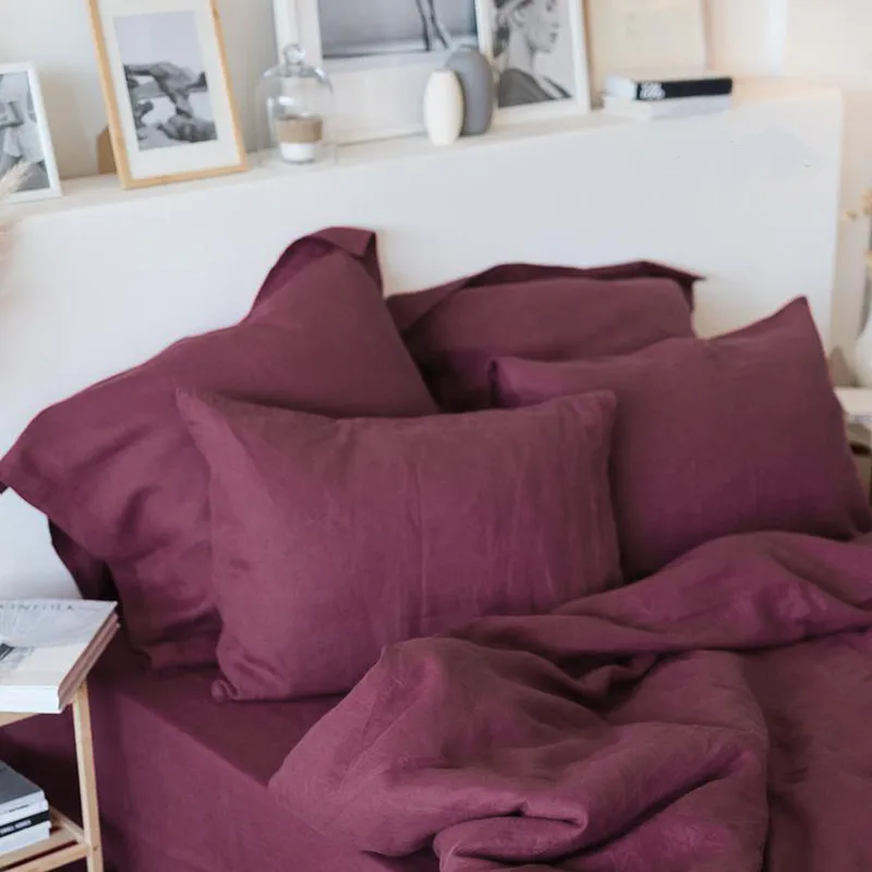 

Natural Pure Washed Linen Duvet cover French Bed Flax Linen Bedding Softened Queen King Linnen Quilt Cover 220x240