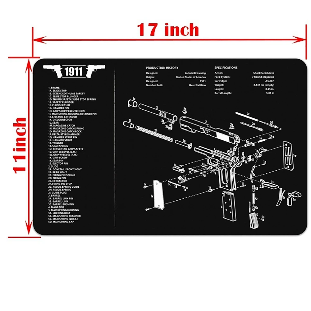 Коврик для мыши Glock P226 P229 1911 17x11 дюймов резиновый с инструкцией по эксплуатации |