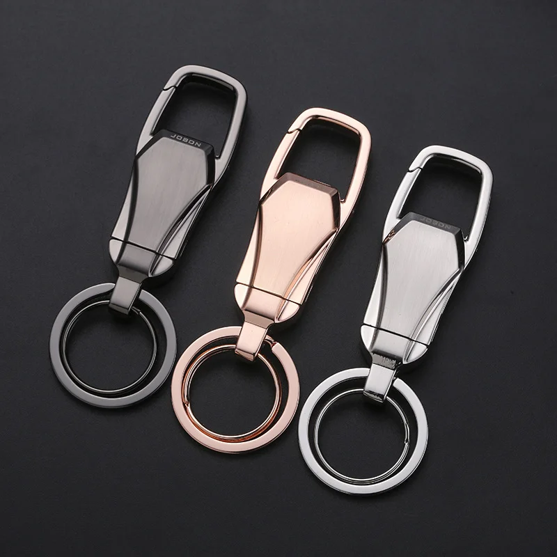 

Men Black Double Rings Multi-function Mobile Phone Bracket Car Alloy Key Chain Ford Suzuki Megane Mustang Keychain for Car Keys