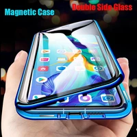 magnetic metal case for samsung galaxy note 10 pro 8 9 s20 s10 s9 s8 plus a51 a71 a50 a70 a10 a20 a30 double side glass cover