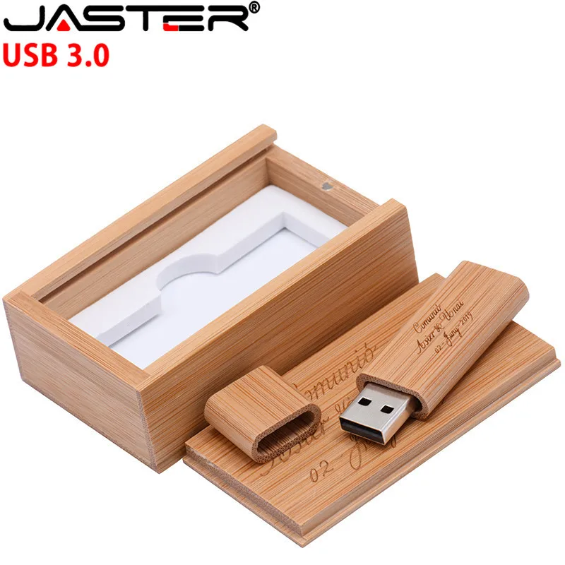 

JASTER free logo Wooden USB flash drive with box Memory stick 64gb 32gb 16gb 4gb U disk memory card pendrive personal gift