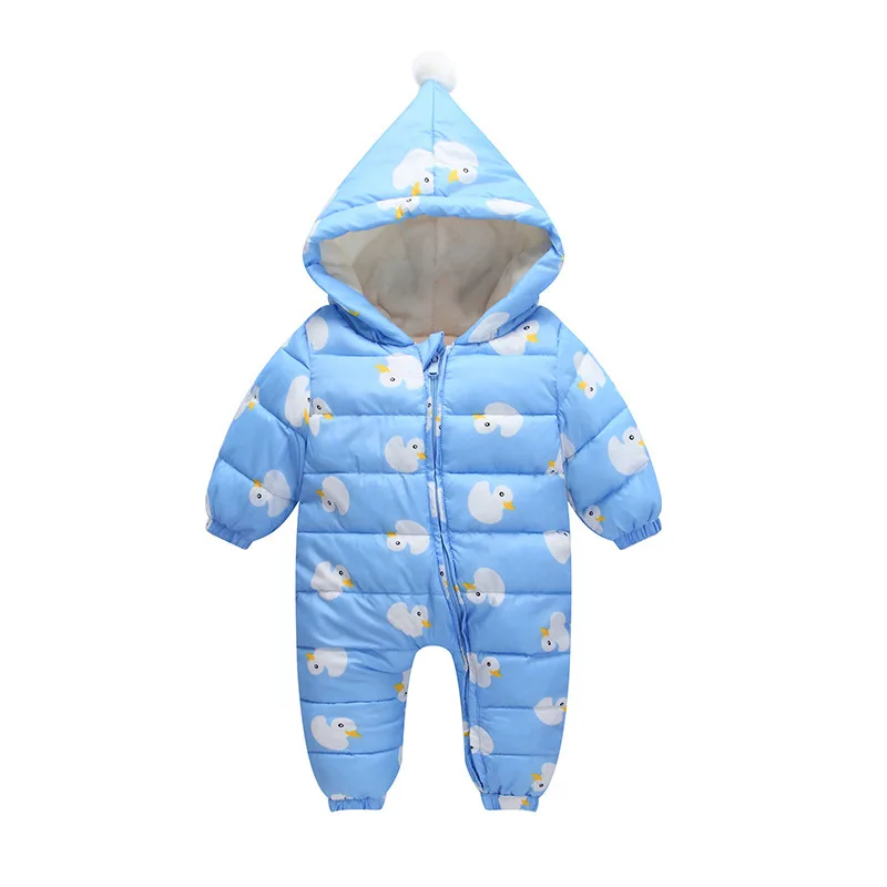 Cute Duck Baby Winter Coats Clothing Newborn Thicken Warm Hooded Overalls Infant Boys Girls Snow Wear Rompers Snowsuit Clothes | Детская