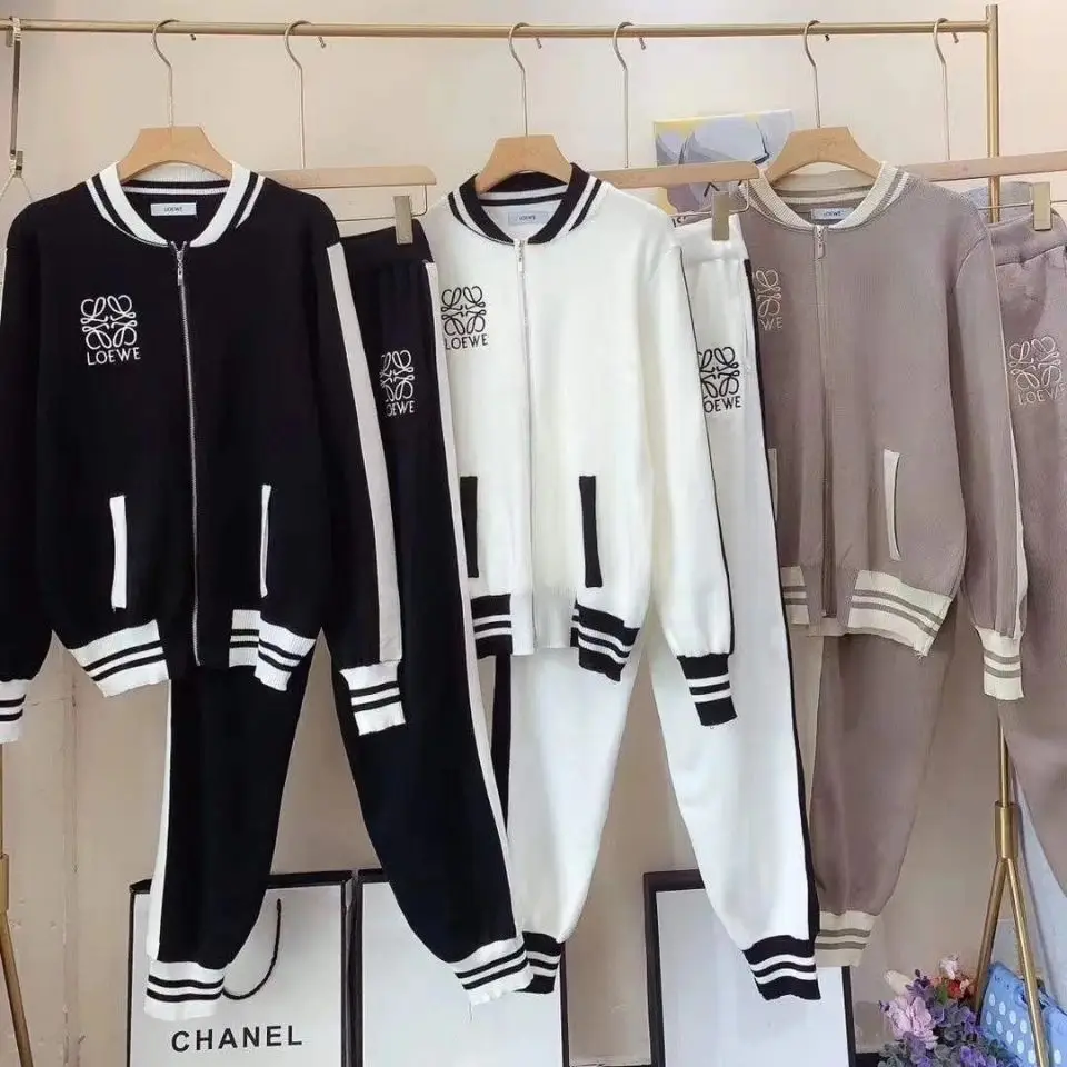 

European and American leisure fashion sports suit spring and autumn new two piece set