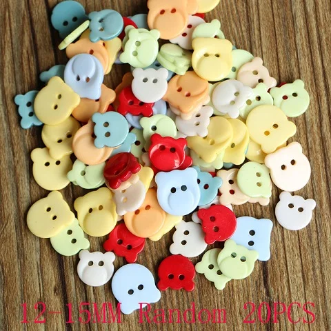 20PCS Random12mm 50 шт. смолы Кнопка клип круглый микс два отверстия подходит для одежды diy кнопки сумки аксессуары - Цвет: 20PCS Random12mm