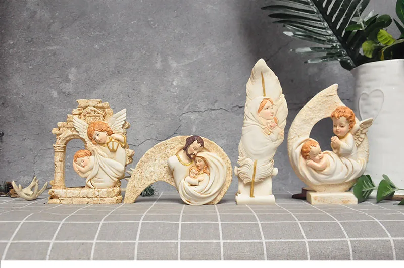 

PRZY 4 Styles 3D Catholic Virgin Mary Jesus Angel Mold Silicone Fondant Molds Resin Gypsum Chocolate Candle Candy Mold Moulds