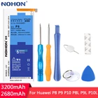 NOHON для Huawei P8 P9 P10 аккумулятор P8Lite P9Lite P10 Lite сменная батарея HB3447A9EBW HB366481ECW литий-полимерные батареи