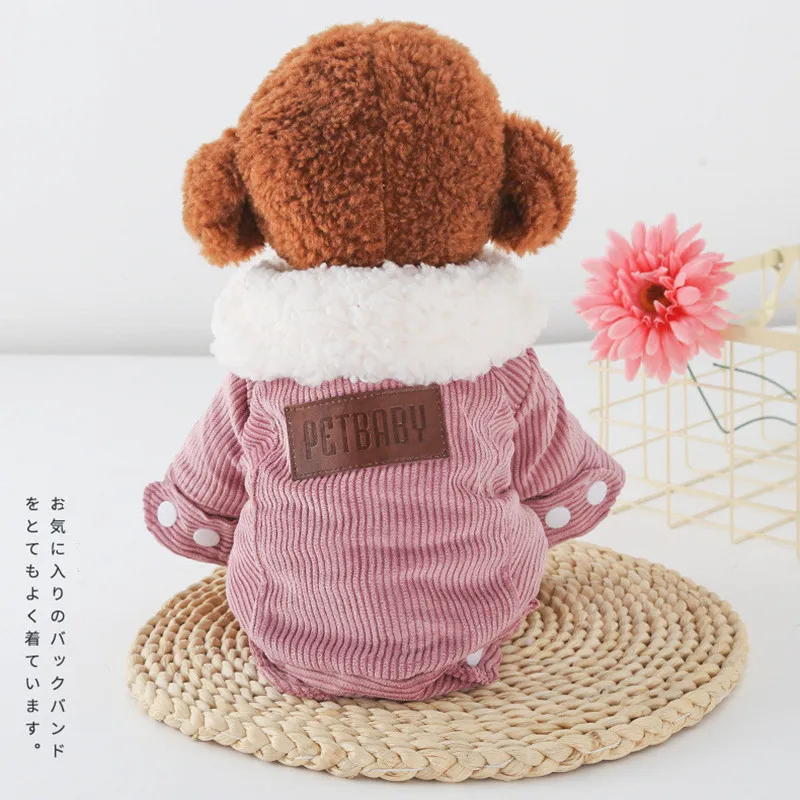 

Dog Clothes Autumn Winter new Pet Clothes With Wool Thickened Lamb Cashmere Two Horn Clothing Winter