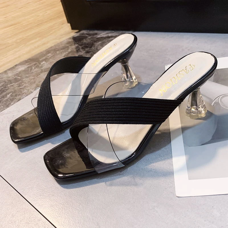 Cresfimix female comfortable spring &amp summer multi color high heel sandals lady casual street clip black c2291 | Обувь