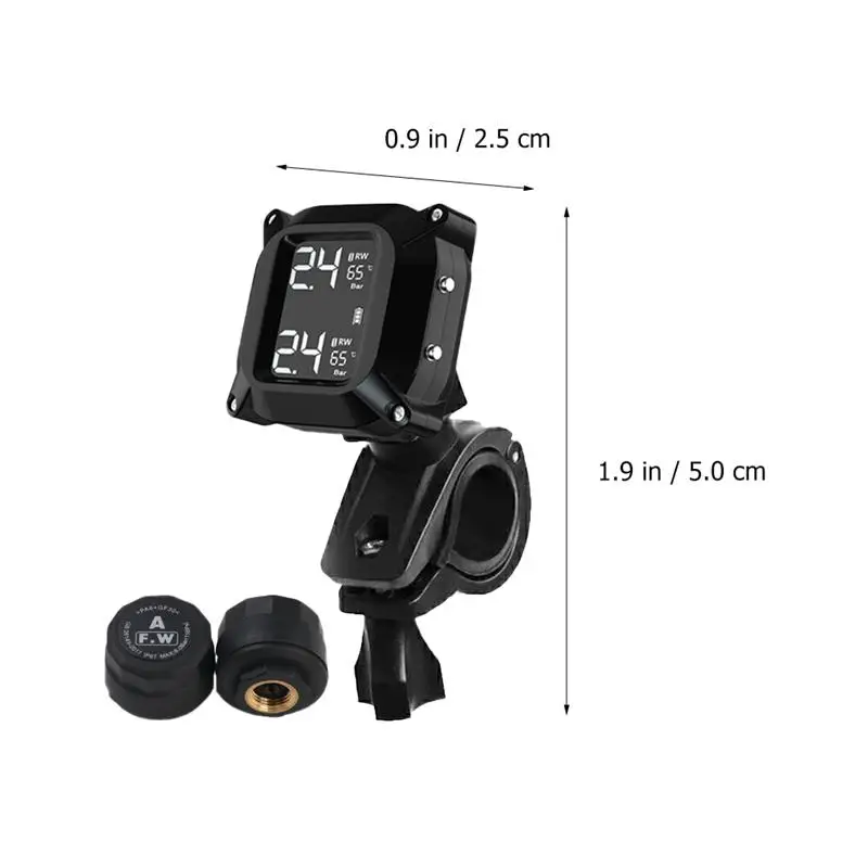 

Motorcycle TPMS Motor Tire Pressure Tyre Temperature Monitoring Alarm System With 2 External Sensors USB Charging Motos