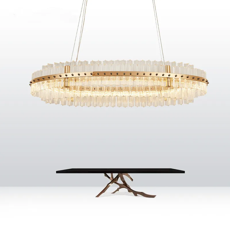 

Postmodern minimalist light luxury crystal lamp model room dining room living room creative art chandelier