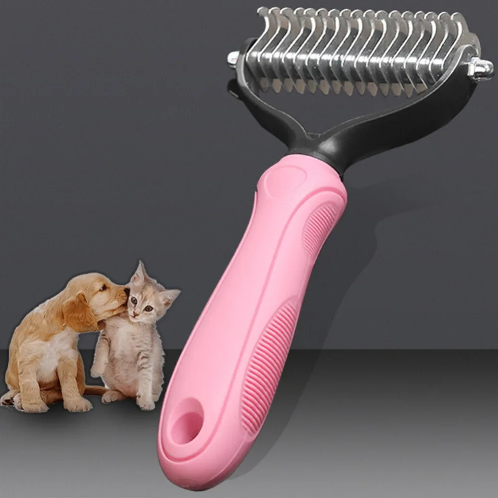 

Hair Removal Comb for Dogs Cat Detangler Fur Trimming Dematting Deshedding Brush Grooming Tool For matted Long Hair Curly Pet