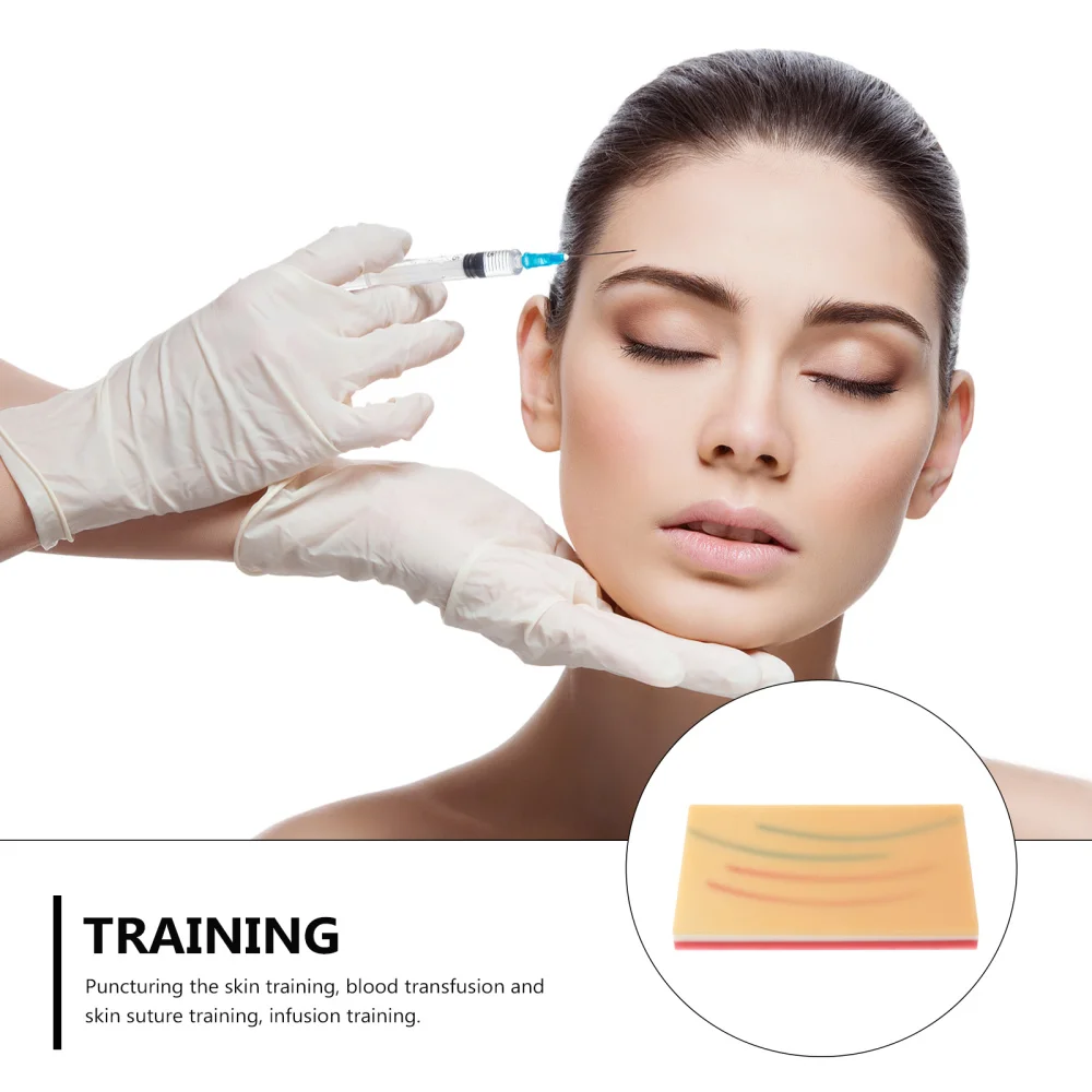 

Venipuncture IV Injection Training Pad Silicone Human Skin Suture Training Model
