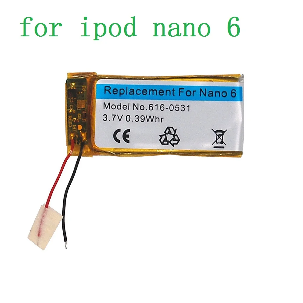 Протестированный 3,7 V литий-ионный аккумулятор замена 616-0531 330mAh для iPod Nano 6 6th Gen 8GB 16GB - Цвет: for nano 6