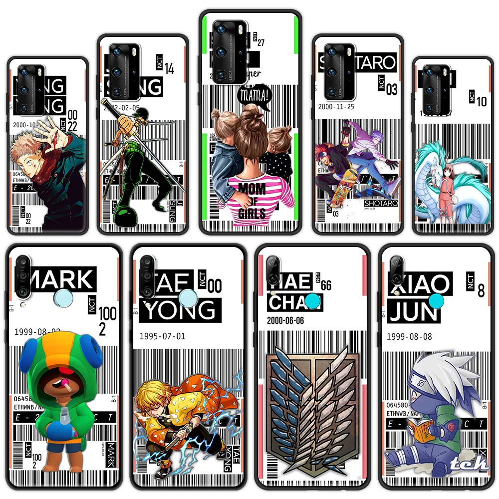 

Cartoon Anime Label Air Tickets Silicone Soft Case for Huawei P30 P20 P10 Pro P20 Lite P40 Pro Plus P Smart Z 2021 Luxury Coque