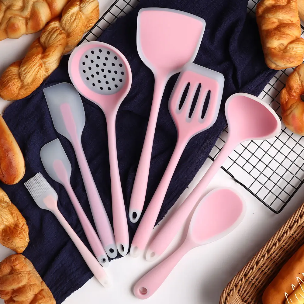 

2021 Newest Silicone Cooking Toos Set High Temperature Resistant Non-Stick Silicone Kitchen Utensils Kit Cookware Kitchenware