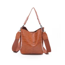 Alligator Handbags Women Big Capacity Leather Messenger Shoulder Bags Women Bucket Casual Solid Crocodile Woman Handbag Travel