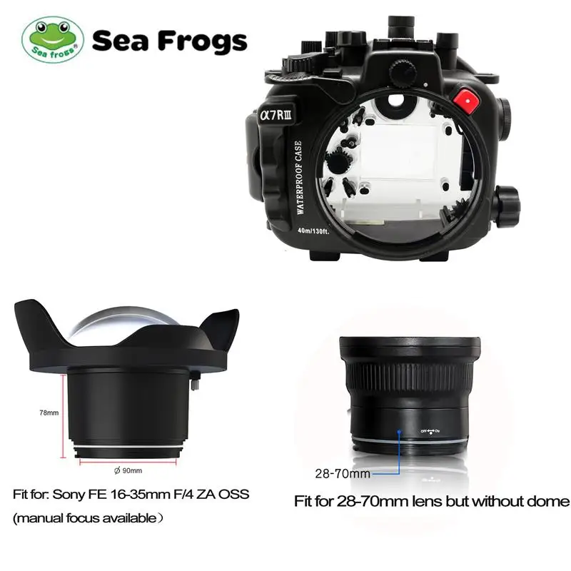 Водонепроницаемый чехол Seafrogs для камеры Sony A7 III A7R M3 28 70 мм 90 16 35 мм|Сумки