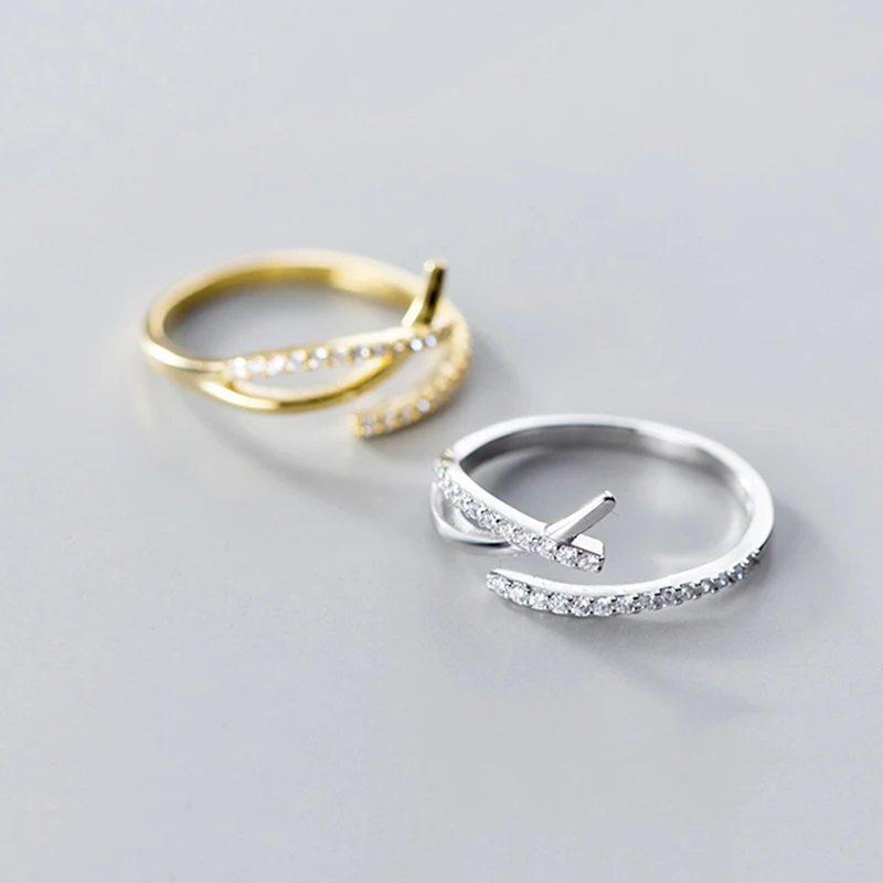 Женские кольца с ажурным крестом HF JEL открытые корейские из стерлингового