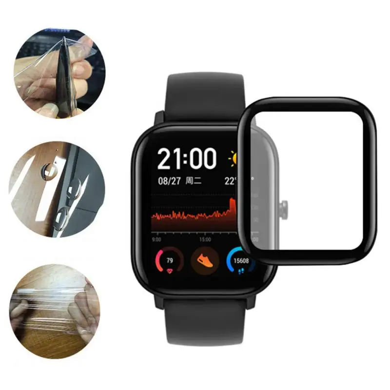 Watch Protective Film Suitable For Huami Amazfit GTS PMMA+PC Soft 3D Curved Surface Bending LCD Screen Protector | Электроника