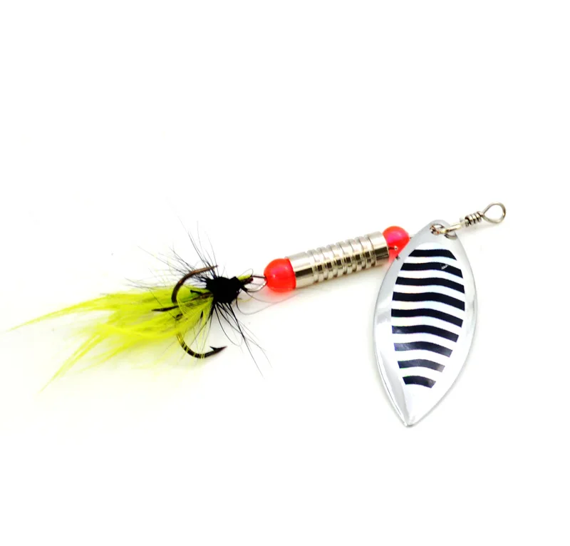 Fishing Lure Spinner Bait Rotation Sequins Metal Spoons Feather Jig Hook Artificial Lures Bass Culter 5 Pieces Set | Спорт и