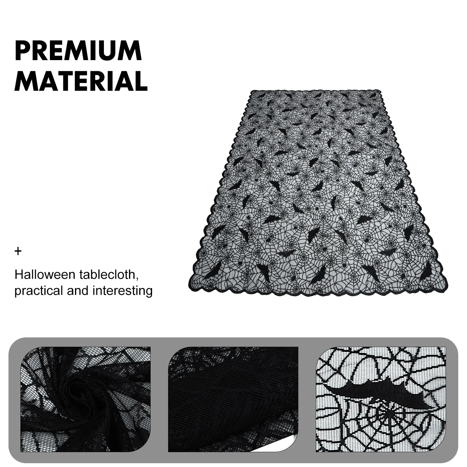 

1 шт. Декоративная скатерть с пауками и паутиной (черная)