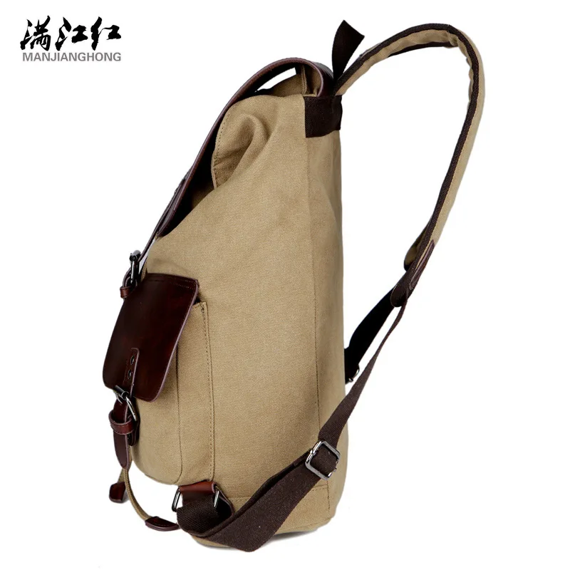 Винтажный холщовый рюкзак для мужчин удобный дорожный и школьный ранец Мужской