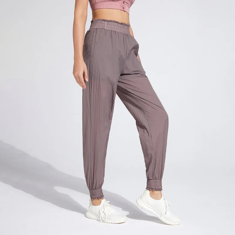 Women Thin Loose Yoga Harem Pant High Waist Sport Leggings With Pocket Quick Dry Running Bloomers Girls Gym Workout Jogger Pants