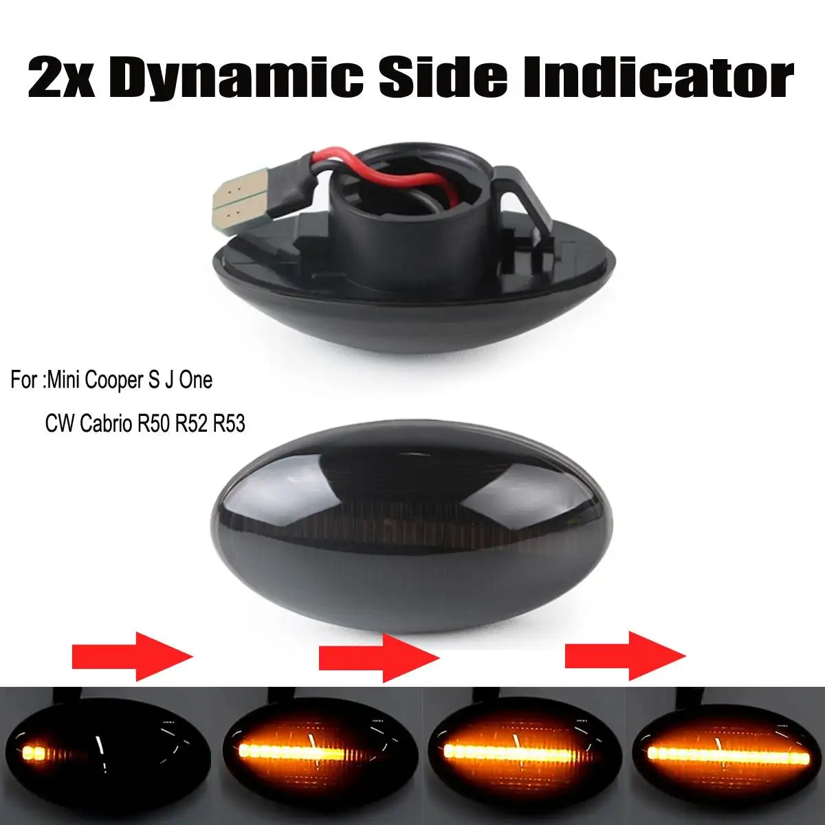 

Car LED Dynamic Side Marker Light Flowing Turn Signal Light Lamp For BMW for MINI Cooper R50 R52 R53 2002-2008