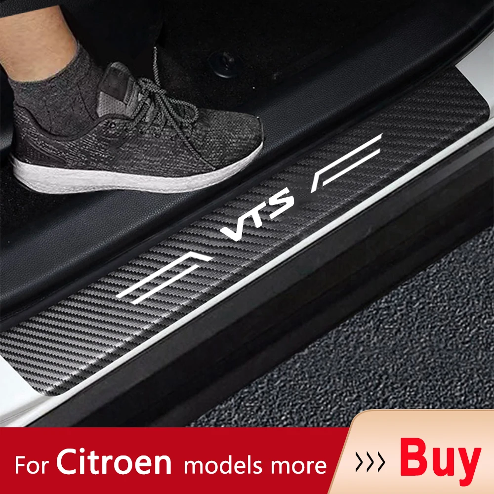 

Scuff Plate Carbon Fiber Car Door Threshold Pedal Stickers For Citroen Ami Berlingo C2 C3 C4 C5 C8 Cactus C-Crosser C-Elysee