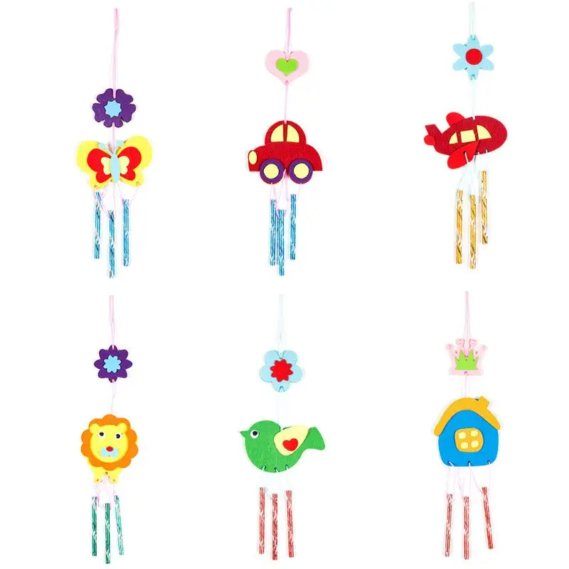 DIY Wind Chime детский нетканый материал ручной работы с рисунками животных для