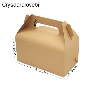 50 шт крафт бумажная коробка с ручкой Свадебная подарочная упаковка для кексов