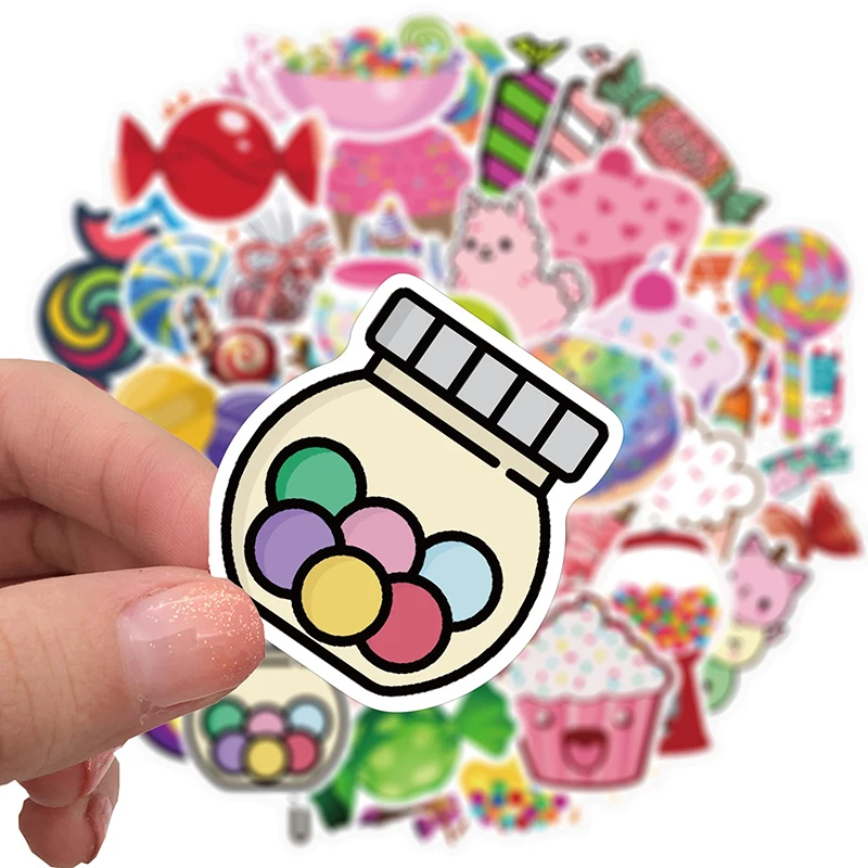 New 50pcs Cartoon Sweet Candy Graffiti Stickers For DIY Stationery Skateboard Phone Xmas Decal Kids Children Toy