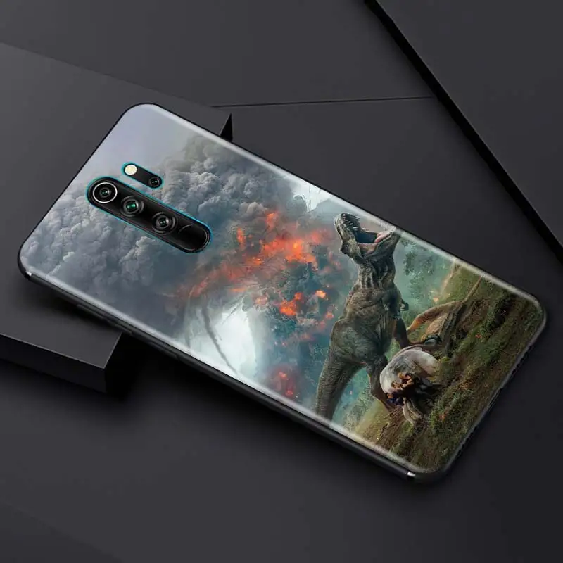 Чехол для Xiaomi Redmi Note 9S 8T 8 7 9 9A 9C K30 Pro 8A 7A 6 Черный силиконовый чехол с динозавром