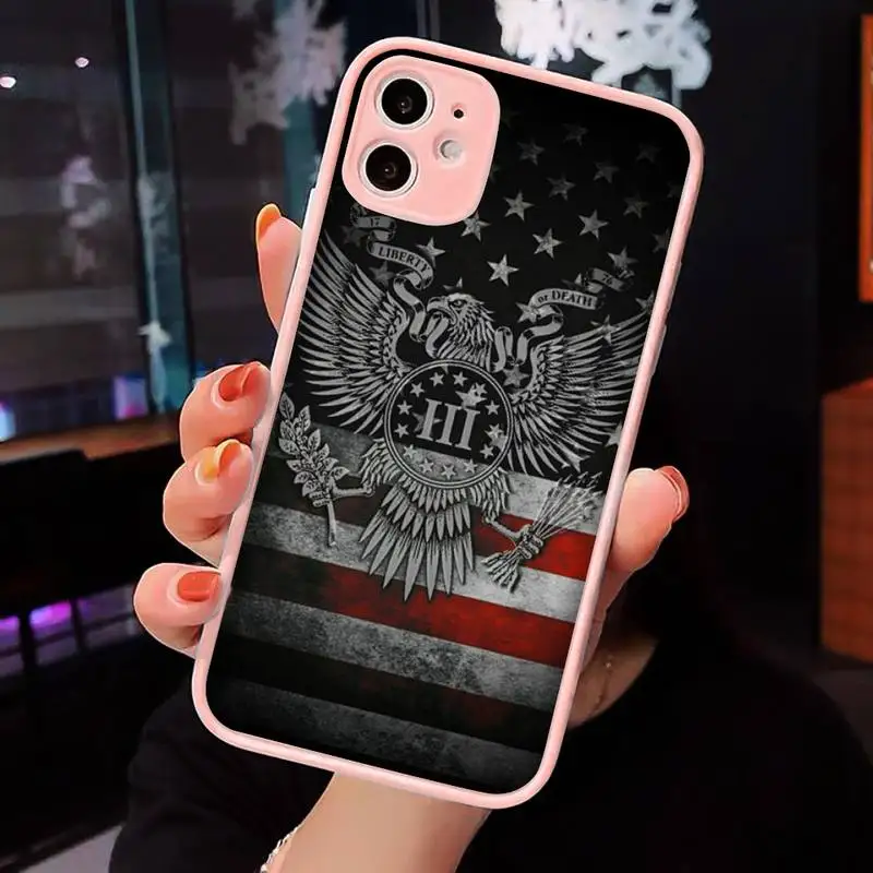

america usa flag Phone Case For iPhone 12 11 Mini Pro XR XS Max 7 8 Plus X Matte transparent Pink Back Cover