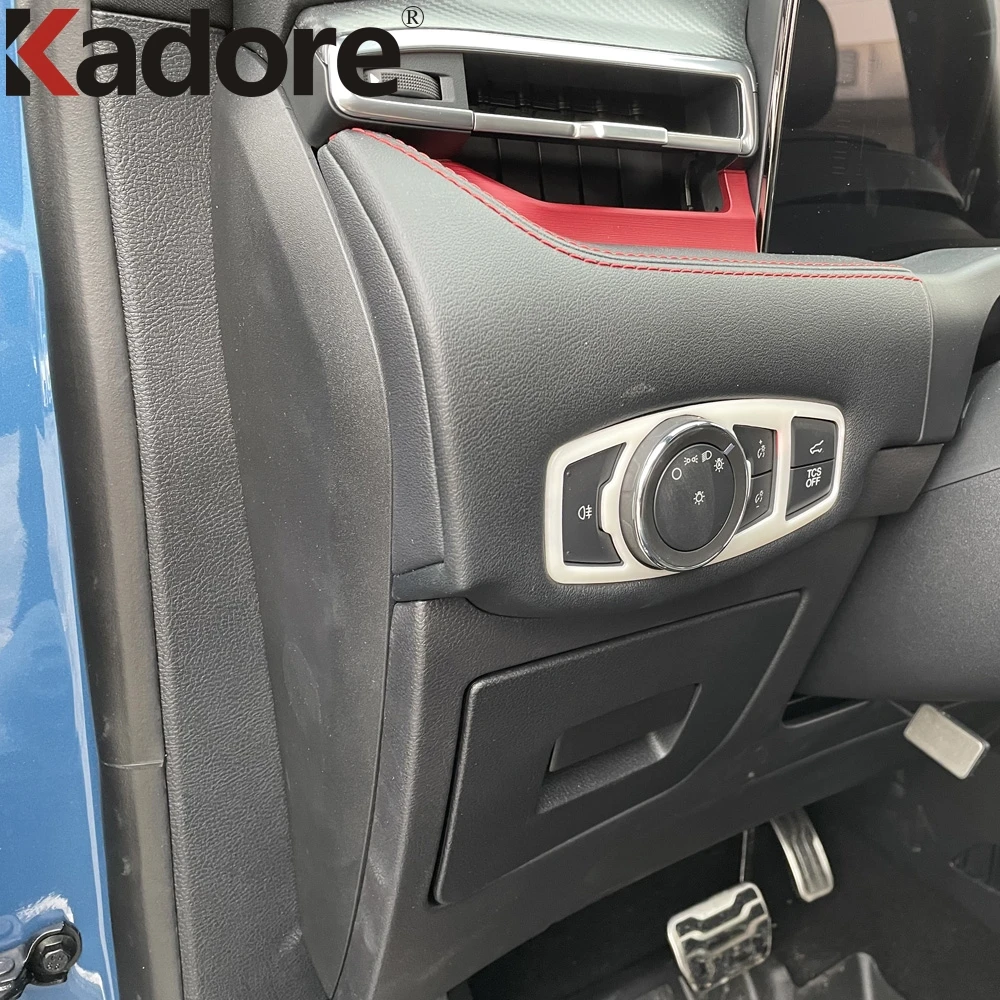Панель переключателя фар из углеродного волокна для Ford Edge 2021 2022 декоративная