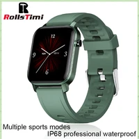 rollstimi smart watch men women smartwatch heart rate blood pressure monitor bluetooth call smart bracelet ip68 waterproof